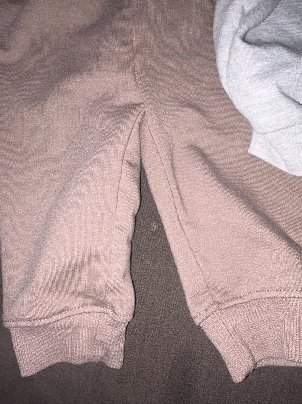Two piece puppy dog sweatsuit set with cute warm top and cuff bottom pants